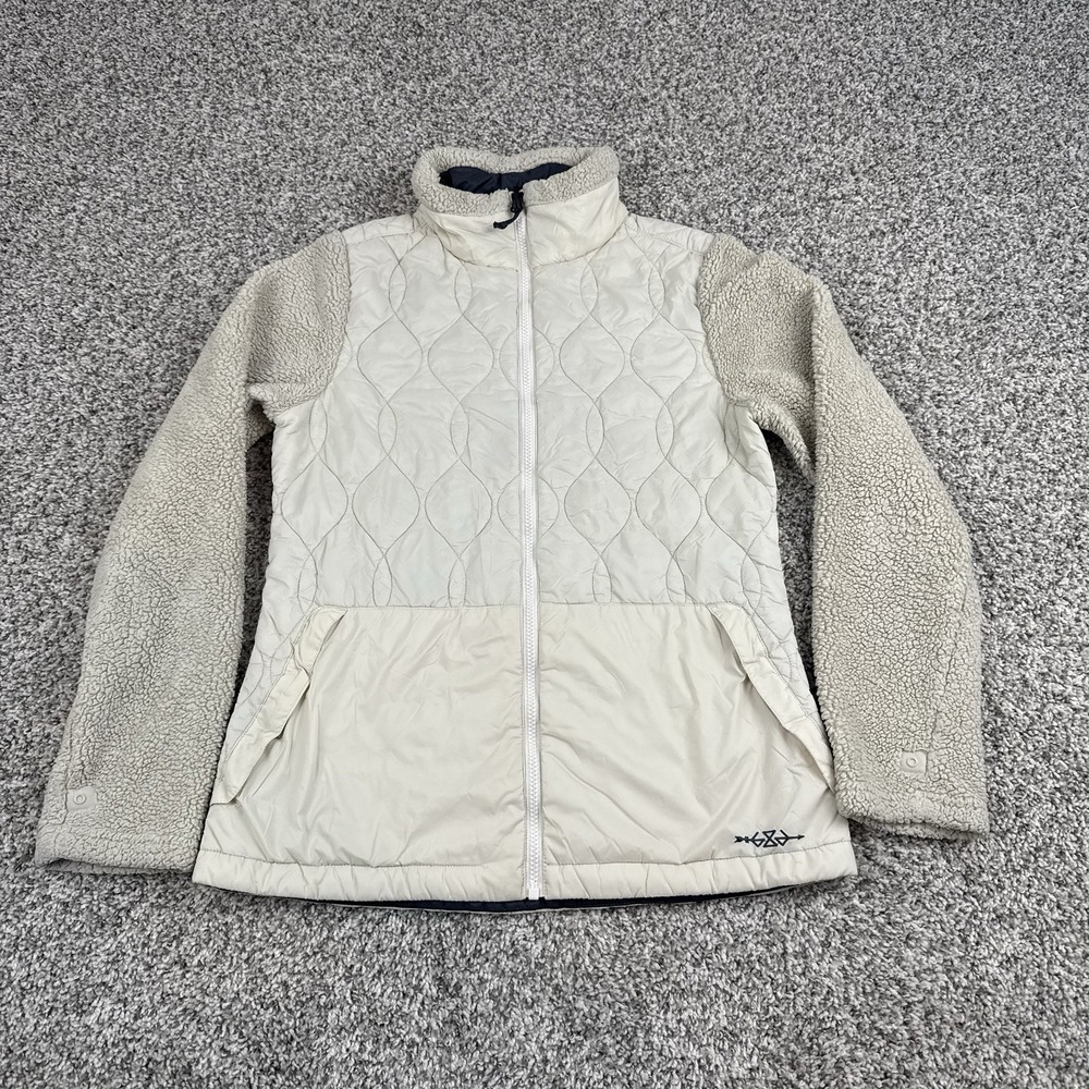 686 Smarty Jacket Womens Medium Beige Spellbound Layer Quilted Fleece Full Zip